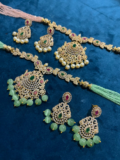 Pavithra Necklace Set - Peach