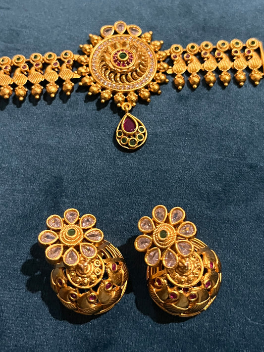 Varsha Matte Choker and Earring Set