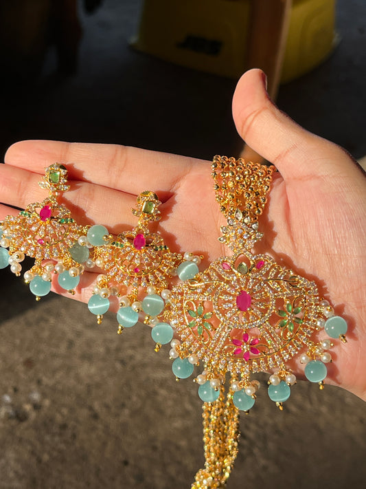 Leela Glass Bead Necklace and Earring Set