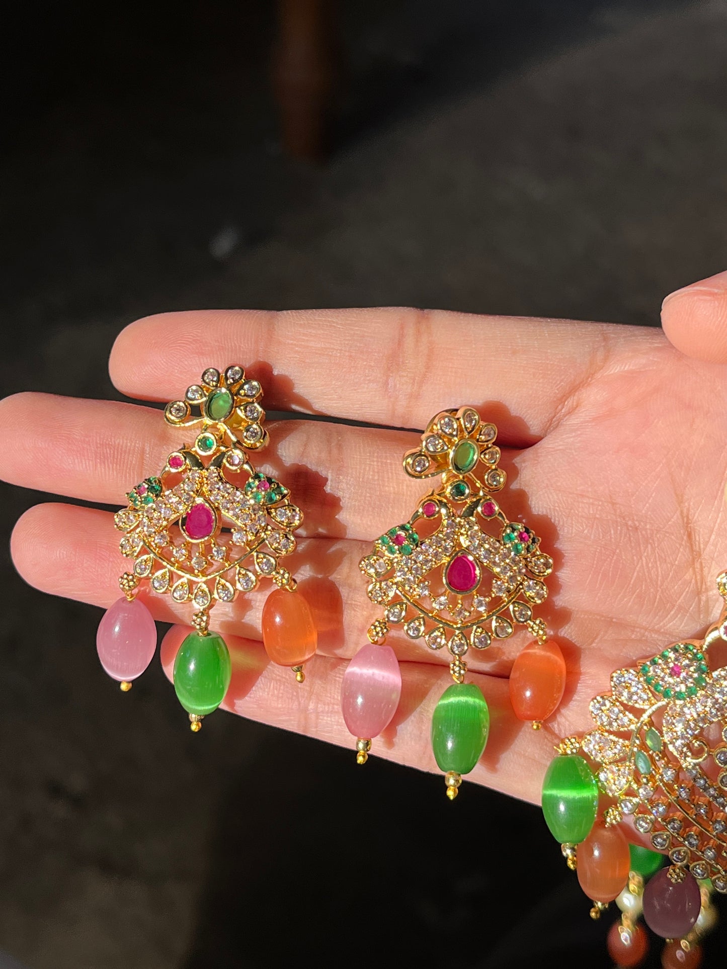Shakthi Multi-coloured Glass Bead Necklace set