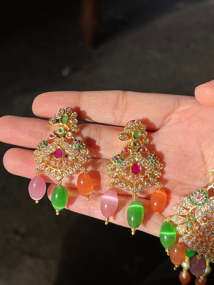 Shakthi Multi-coloured Glass Bead Necklace set