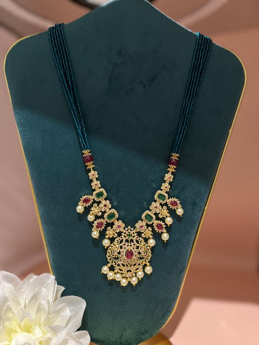 Maya Crystal Necklace Set - Teal