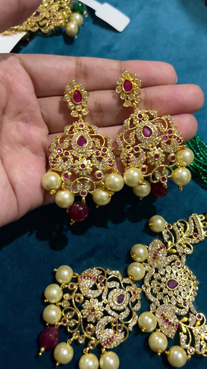 Arasha Necklace and Earring set - Green