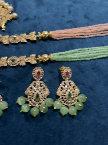 Pavithra Necklace Set - Peach